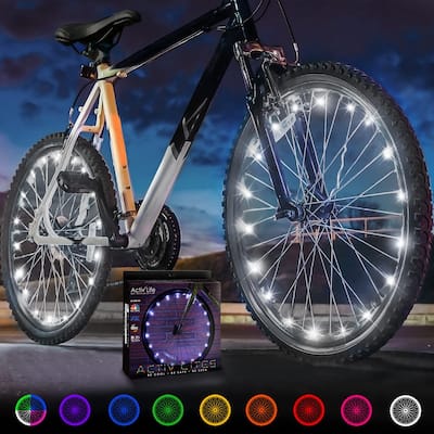 Activ Life Bike Lights (2 Tires, White), Bright LED Safety & Style for Boys & Girls, Popular Summer & Birthday Gifts