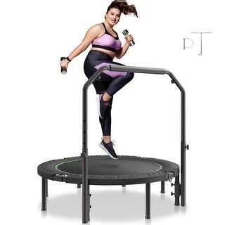 Foldable Mini Trampoline, Fitness Rebounder, Stable & Quiet Trampoline for Adults Indoor/Garden Workout