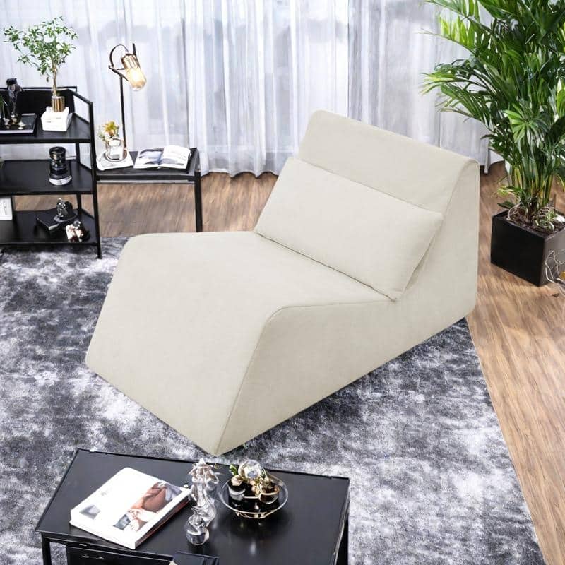 Chenille Memory Foam Bean Bag Chair with Ergonomic Floor Lounger