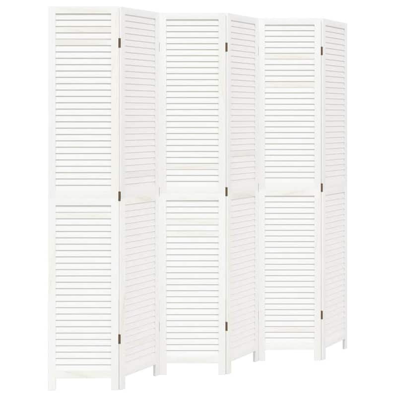 vidaXL Room Divider Privacy Screen Living Room White Solid Wood Paulownia