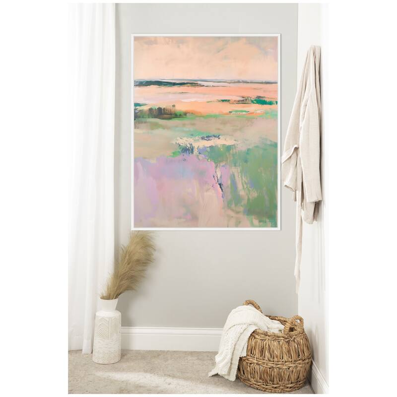 Kate and Laurel Sylvie Pastel Horizon II Framed Canvas by Amy Lighthall