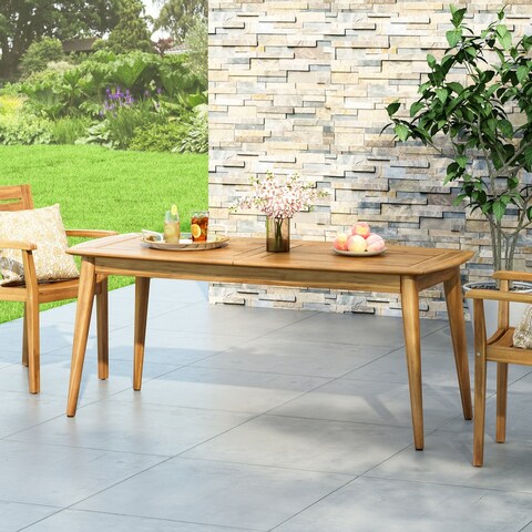 Artesia Outdoor Rustic Acacia Wood Dining Table by Christopher Knight Home - 71.00" W x 31.50" D x 30.00" H