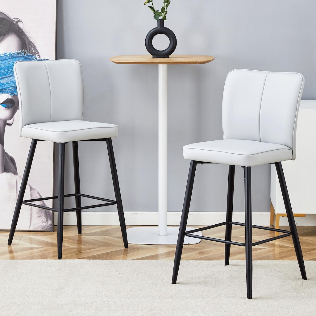 Techno-Fabric Bar Chair Set - Two Pieces,The backrest has a vertical and smooth line design