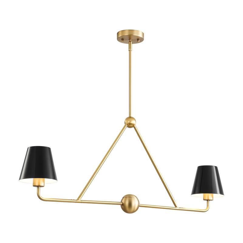 2/6-Light Industrial Vintage Gold and Black Sputnik Cone Large Chandelier for Dining Room