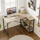 preview thumbnail 42 of 113, Small L Shaped Desk with Storage Shelves Corner Computer Desk