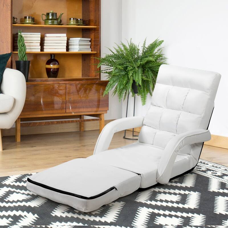 Folding Floor Massage Chair with Adjustable Backrest and Armrests