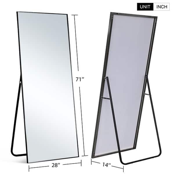 dimension image slide 5 of 13, Modern Framed Full Length Mirror