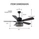 preview thumbnail 10 of 36, 52" Modern Indoor Reversible Crystal Drum Ceiling Fan with Remote Control and Light Kit Chrome
