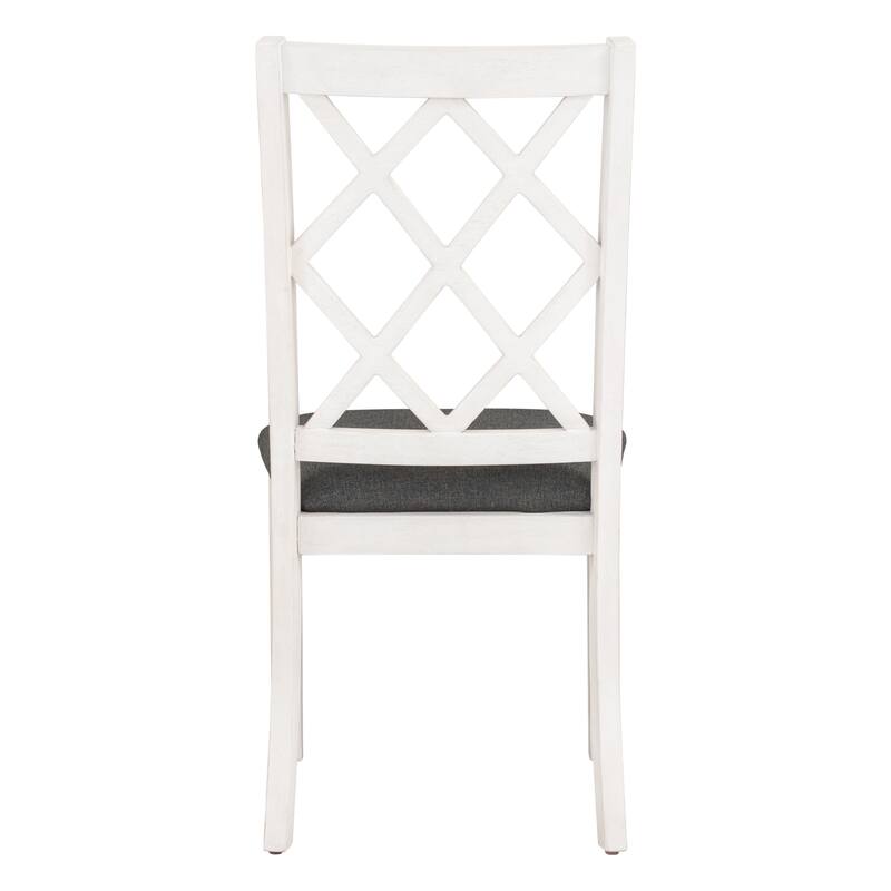 5-Piece Wooden Dining Table Set with Round Table & 4 Upholstered Chairs