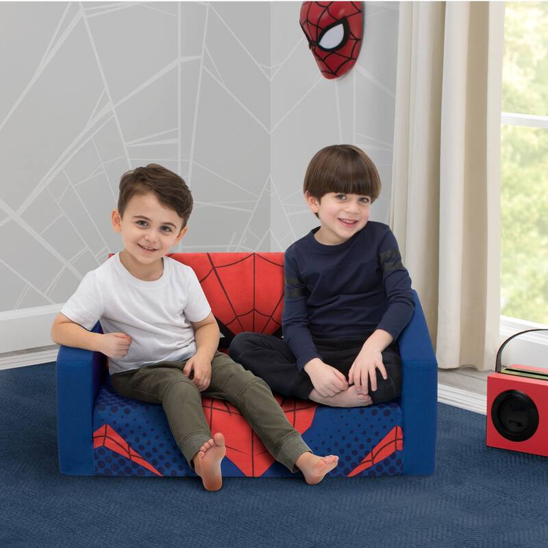 Spider-Man Cozee Flip-Out Sofa - 2-in-1 Convertible Sofa to Lounger for Kids by Delta Children