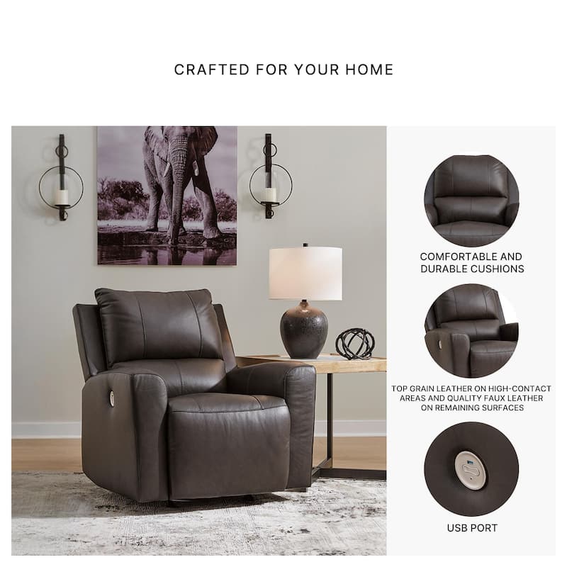 Signature Design by Ashley Boxmere Dark Brown Power Rocker Recliner
