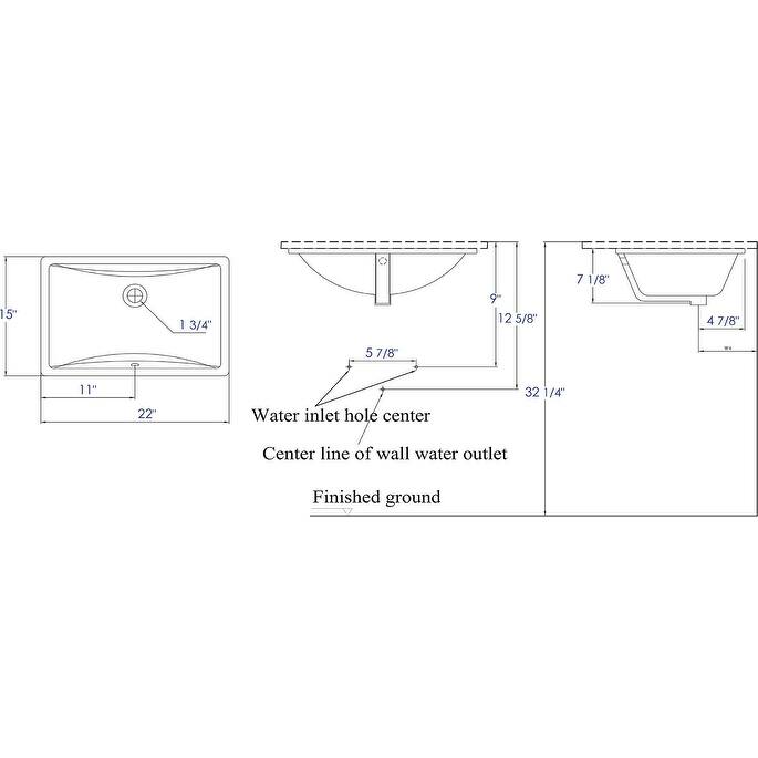Eago 22" Undermount Bathroom Sink with Overflow