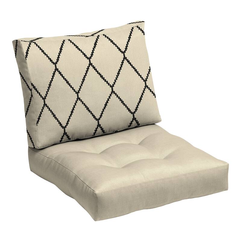 ARDEN Outdoor Plush Modern Tufted Blowfill Deep Seat Set, 24 x 24