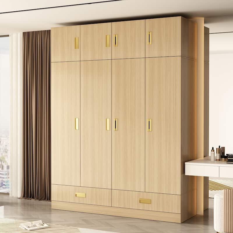 Large Wardrobe w/Optional Top Cabinet Bedroom Accent Closet Cabinet