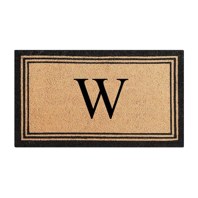 A1HC Pure Natural Coir Monogrammed Heavy Duty PVC Backing Doormat
