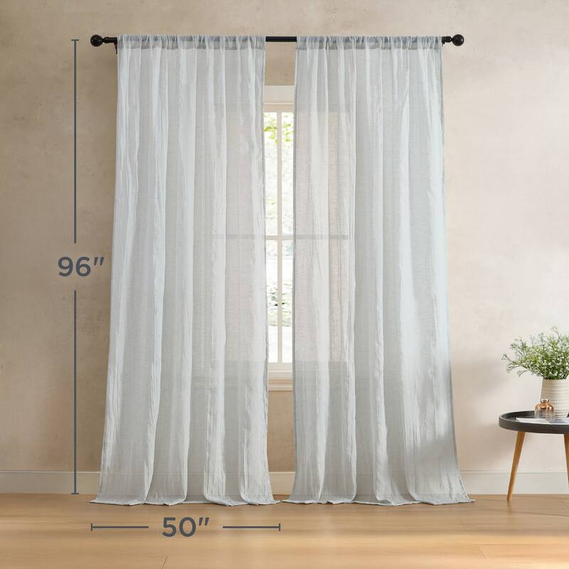 French Connection Charter Crushed Rod Pocket Window Curtain Pair