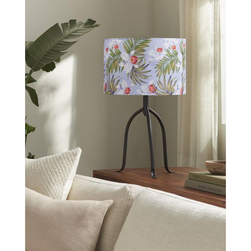 Livabliss Floriva Traditional Accent Table Lamp - 25"H x 15"W x 15"D - Blue/Green