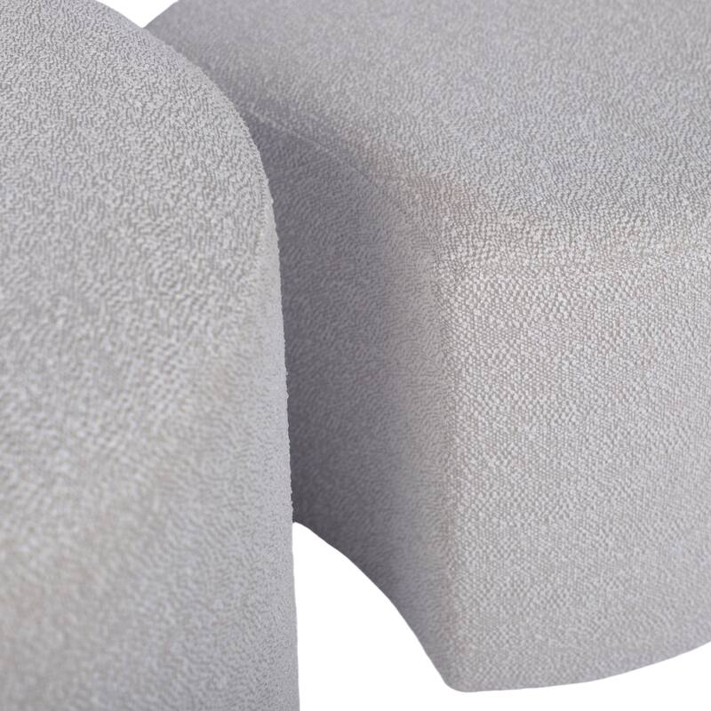 Upholstered Nesting Coffee Table Set of 2, Round Fabric Coffee Tables, Modern Side Tables Accent End Table Footrest Ottoman