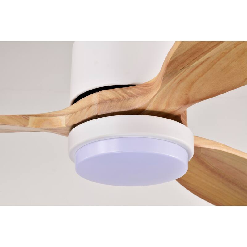 Yerma 52-inch Solid Wood and Metal Lighted Ceiling Fan with LED Lighting