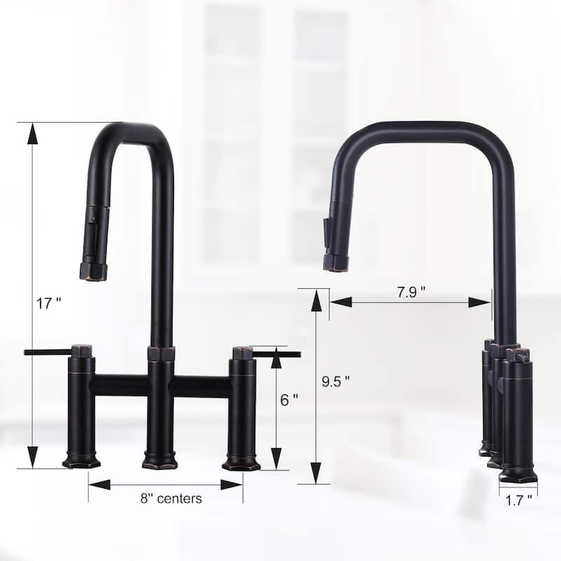 WOWOW Double Handle Pull Down Kitchen Faucet