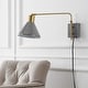 preview thumbnail 3 of 14, Justina Swing Arm 1-Light Modern Midcentury Iron USB Charging Port LED Sconce, by JONATHAN Y