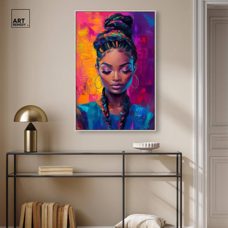 Bold Colorful Braids Canvas by Art Remedy
