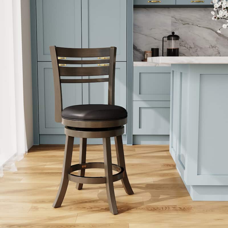 DTY Indoor Living Granby 4-Slat Back Swivel Stool
