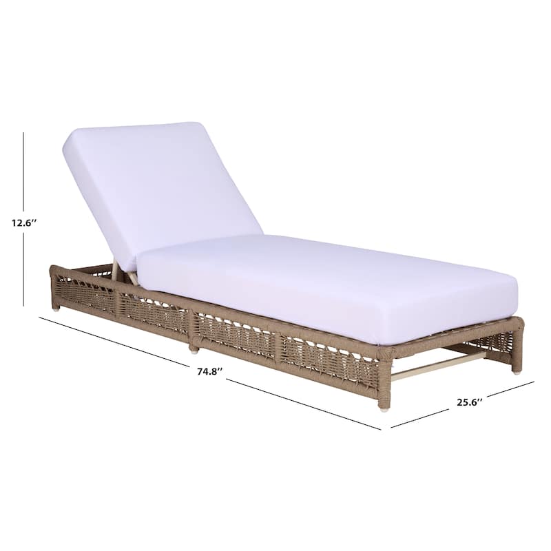 SAFAVIEH Outdoor Patio Furniture Callan Chaise Lounge Chair, Fully Assembled - 75"W x 26"D x 13"H