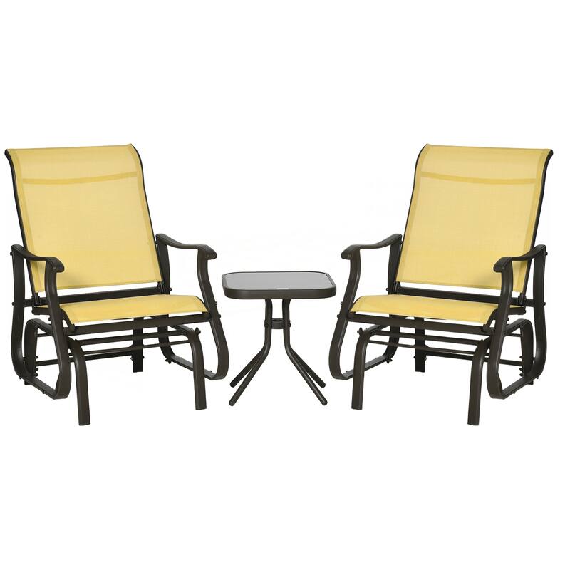 3-Piece Outdoor Gliders Set Bistro Set