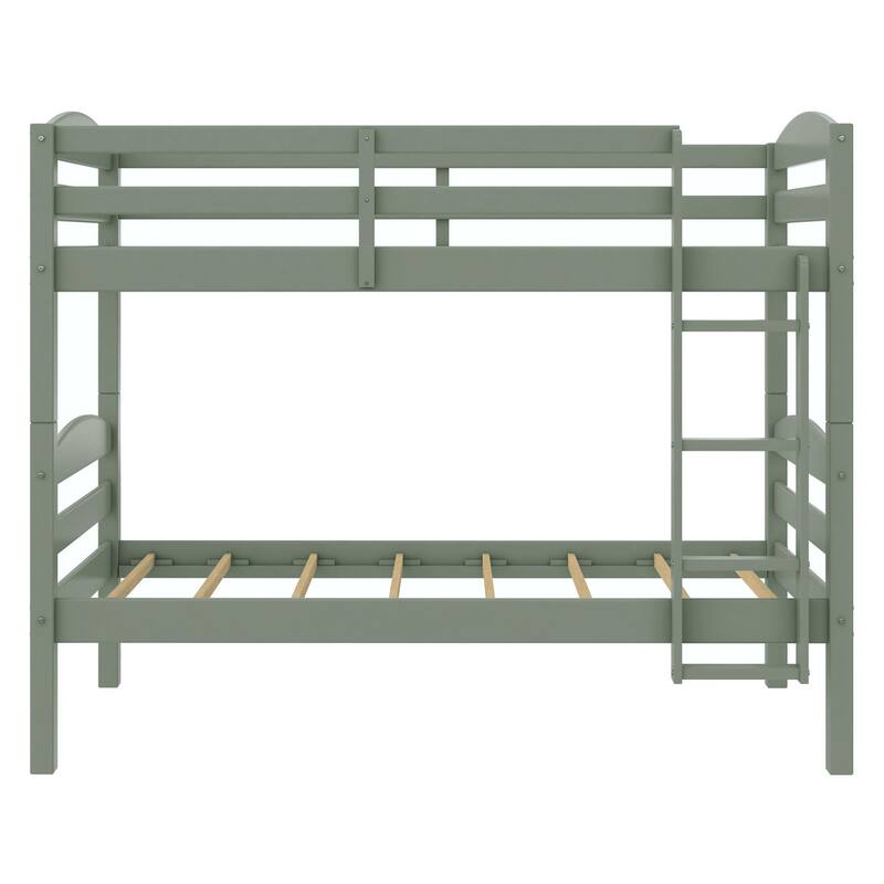 DHP Brady Solid Wood Twin-over-Twin Convertible Bunk Bed