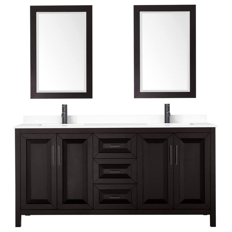 Wyndham Collection Daria 72" Free Standing Double Basin Vanity Set