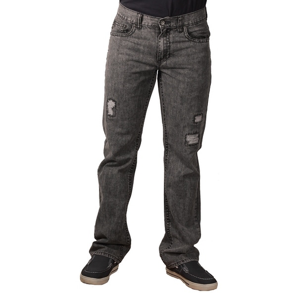 Request Men's Acidwash Rip-Torn Fashion Jeans Jeans