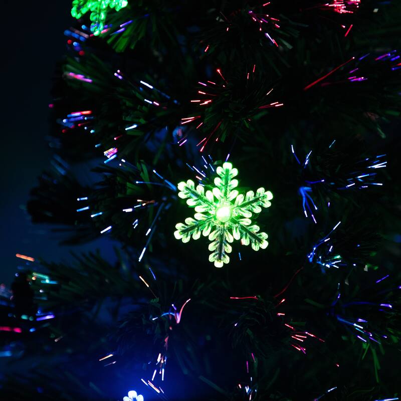 Pre-Lit Fiber Optic Snowflake Artificial Christmas Tree - 5' - Multi LED Lights