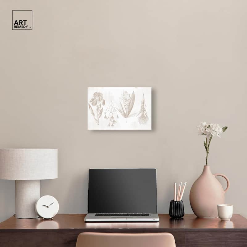 White Pressed Flora Canvas by Art Remedy, Gallery Wrapped