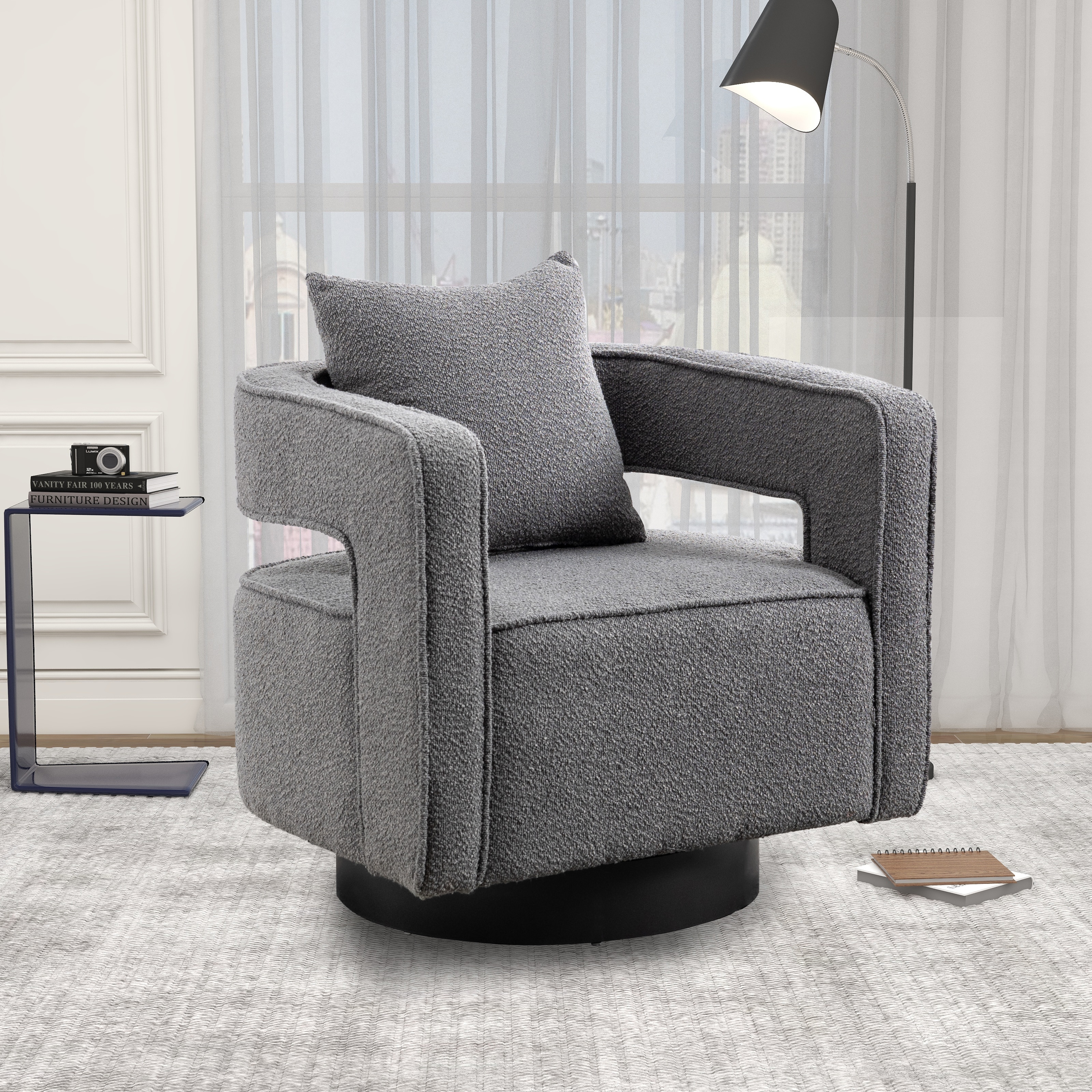 Simple Club Chair Leisure Chair Arm Chair for Bedroom Living Room, Sofa Chair Swivel Chair Accent Chair