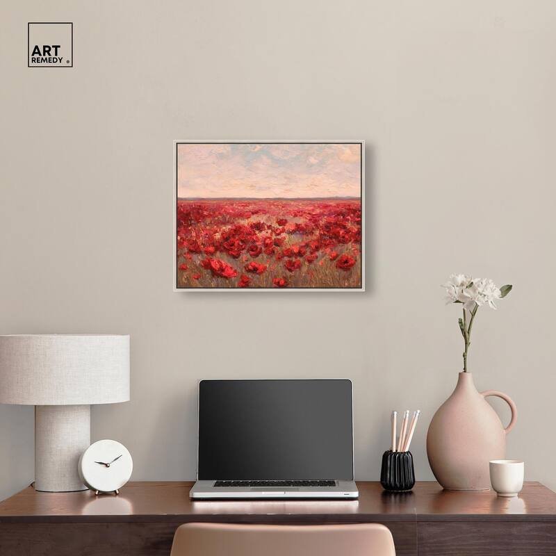 Sea of Red Poppies I Canvas by Art Remedy