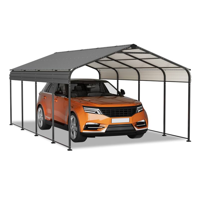 GDFStudio - Oliver Heavy Duty Outdoor Carport Gazebo with Waterproof Shade and Reinforced Base