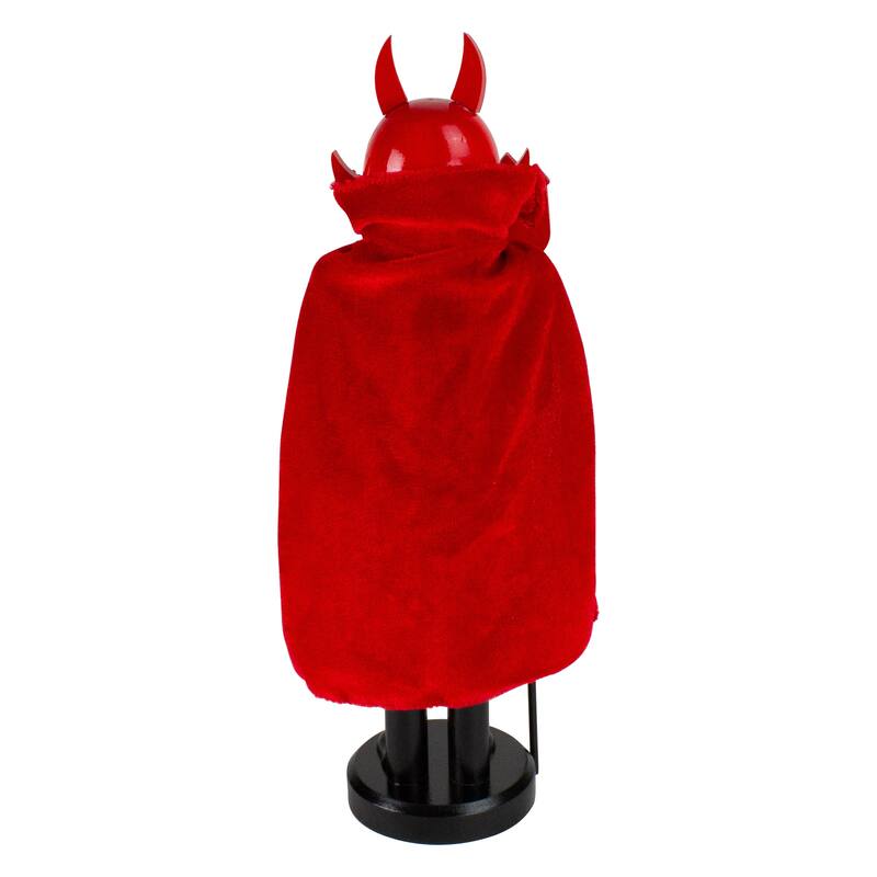 14" Red and Black Devil Holding Pitch Fork Halloween Nutcracker