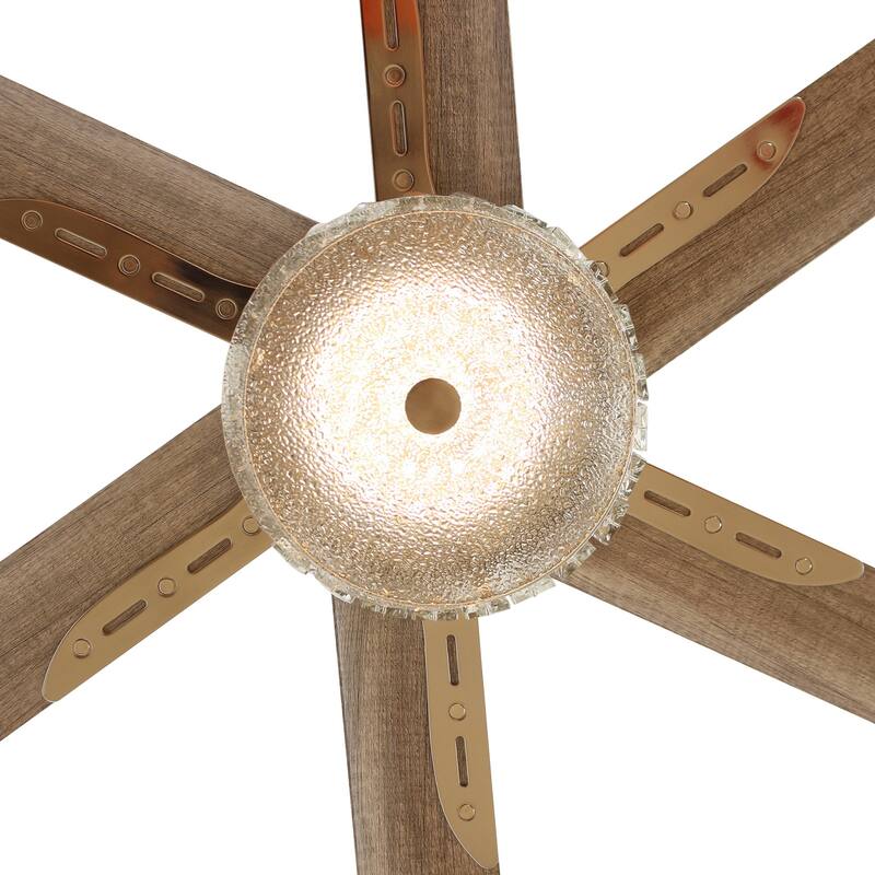 65" Aluminum 6-Blade Modern Crystal LED Ceiling Fans with Light and Remote