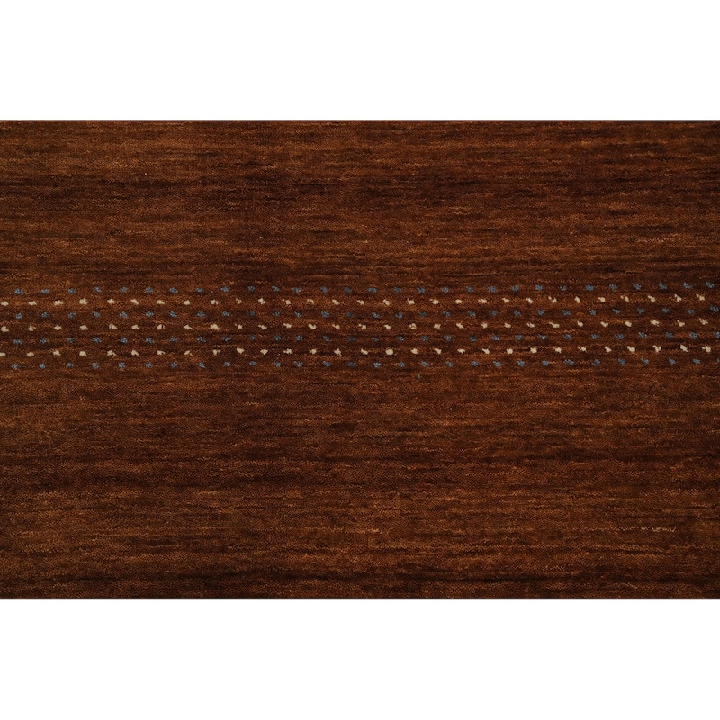 Hand Knotted Oriental 100% Wool Carpet Tribal Animal Pictorial Brown Gabbeh Area Rug - 8' 0'' X 8' 1''