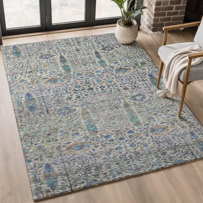 Premium Washable Super Soft Global Ravey Mayfield Rug - Brown - 8' x 10'