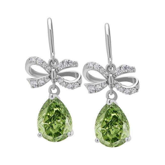 Victoria Townsend .925 Sterling Silver Pear Peridot Drop Earrings