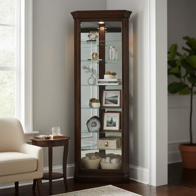 Howard Miller Dustin Espresso 8-shelf Solid Wood Curio Cabinet - Espresso