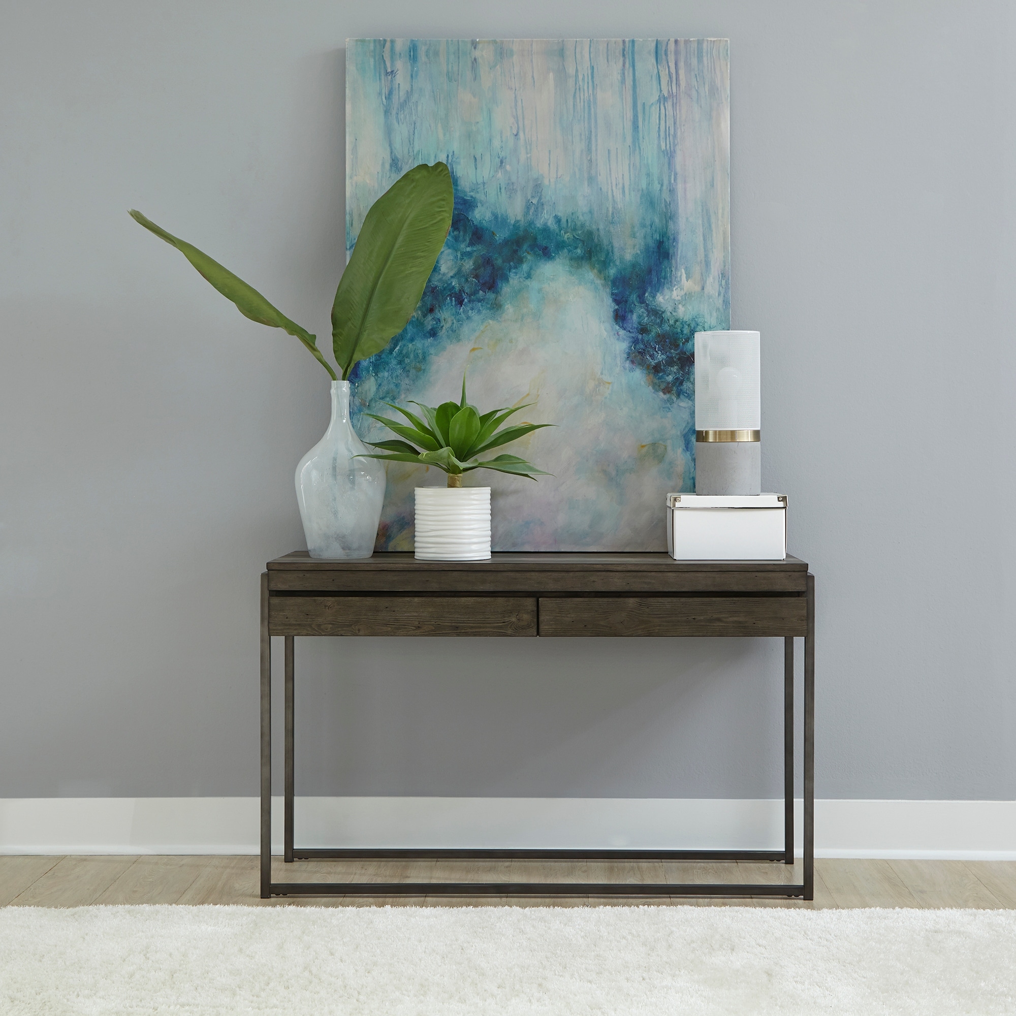 Weathered grey console table deals