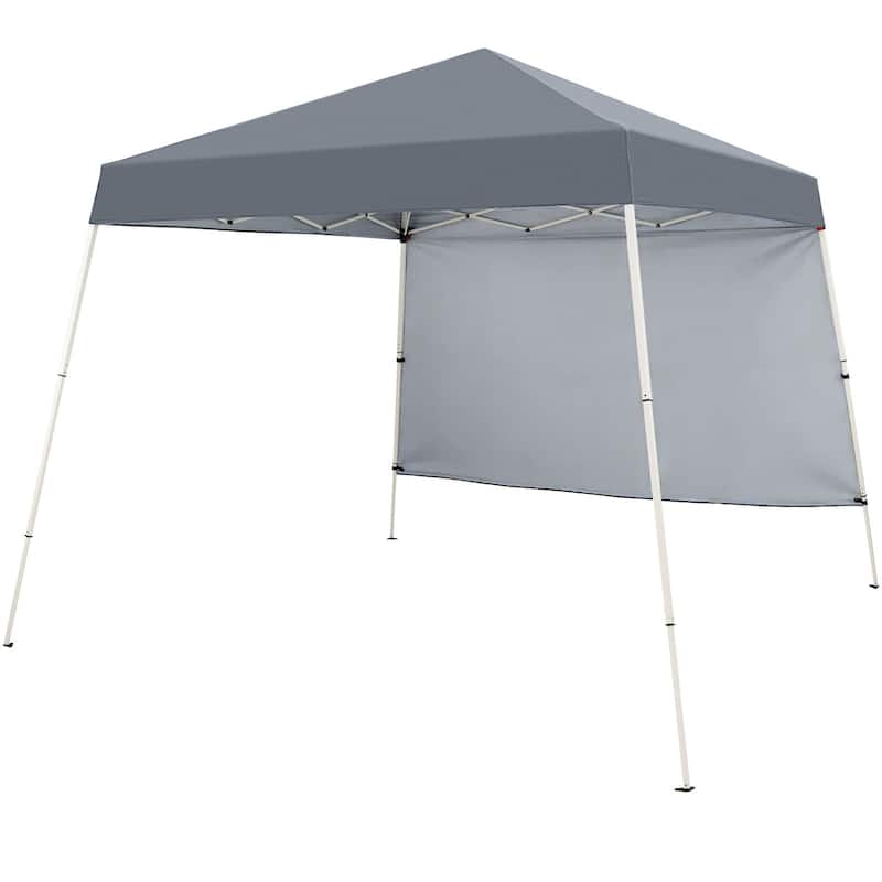 8x8 FT Pop Up Canopy Tent with Sidewall and Backpack for Outdoor - 120” x 120” x 103.2” - Grey