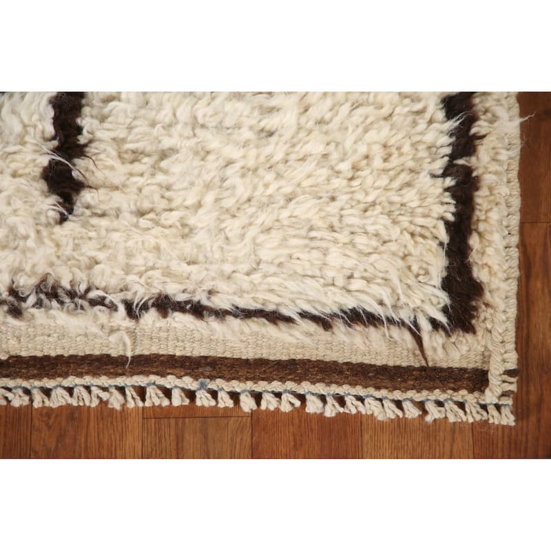 Beige Anatolian Runner Rug Handmade Turkish Wool Carpet - 3'3"x 9'7"