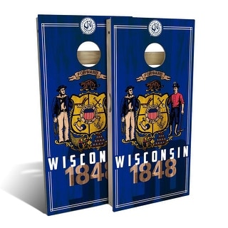 Wisconsin State Flag 2 Outdoor Cornhole Board Set