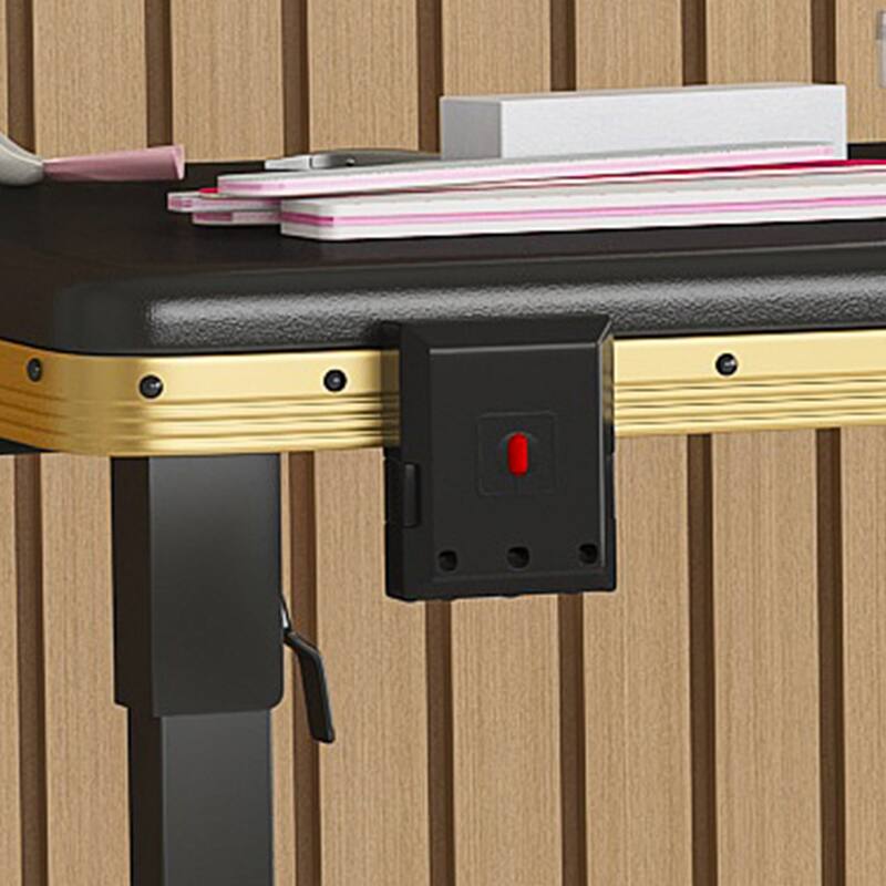 Portable Nail Art Table w/ LED Mirror, Bluetooth, Lockable Drawers, Telescopic Pole - Folding Manicure Station for Salons