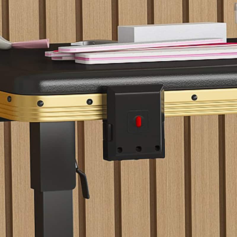 Roomfitters Portable Nail Table with LED Mirror, Lockable Drawers and Bluetooth, Folding Manicure Station on Wheels, Black