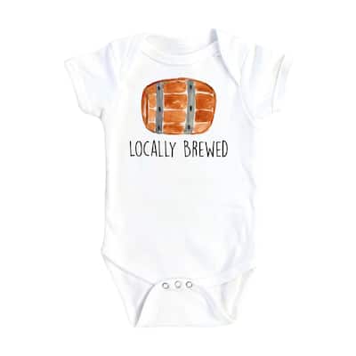 Locally Brewed Keg - Baby Boy Girl Clothes Infant Bodysuit Funny Cute Newborn